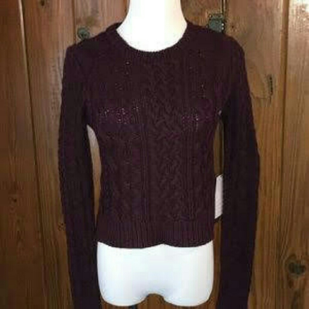 NWT Kendall & Kylie Cable Knit Cropped Sweater XS